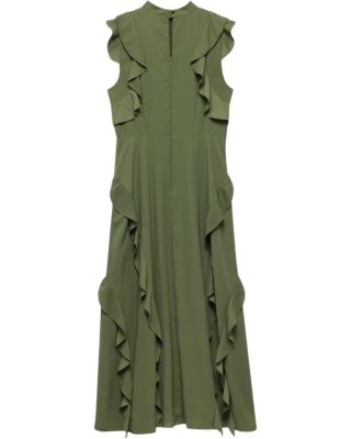 Women's High Neck Ruffle Maxi Dress