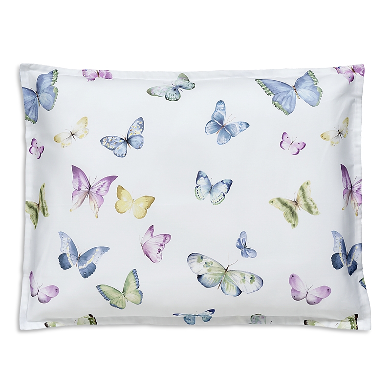 Dea Luxury Linens Dea Palm Beach Farfalle Butterfly Sateen King Sham In Blue