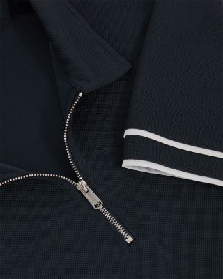 Textured Zip Polo Shirt