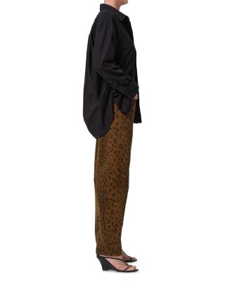 Miro Relaxed Tapered Jeans in Sepia Cheetah