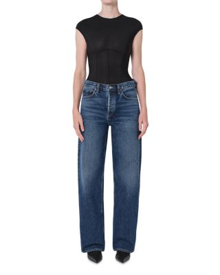 Arc High Rise Loose Wide Leg Jeans in Short Wave