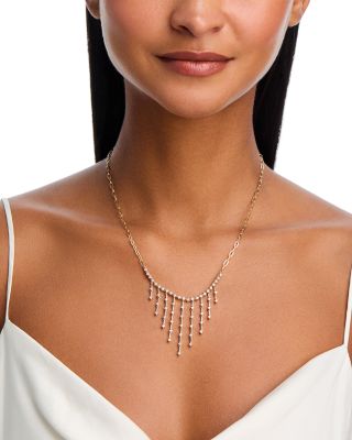 Diamond Droplet Necklace in 14K Yellow Gold, 1.65 tcw