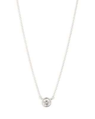 Cubic Zirconia Pendant Necklace, 16"-19" 