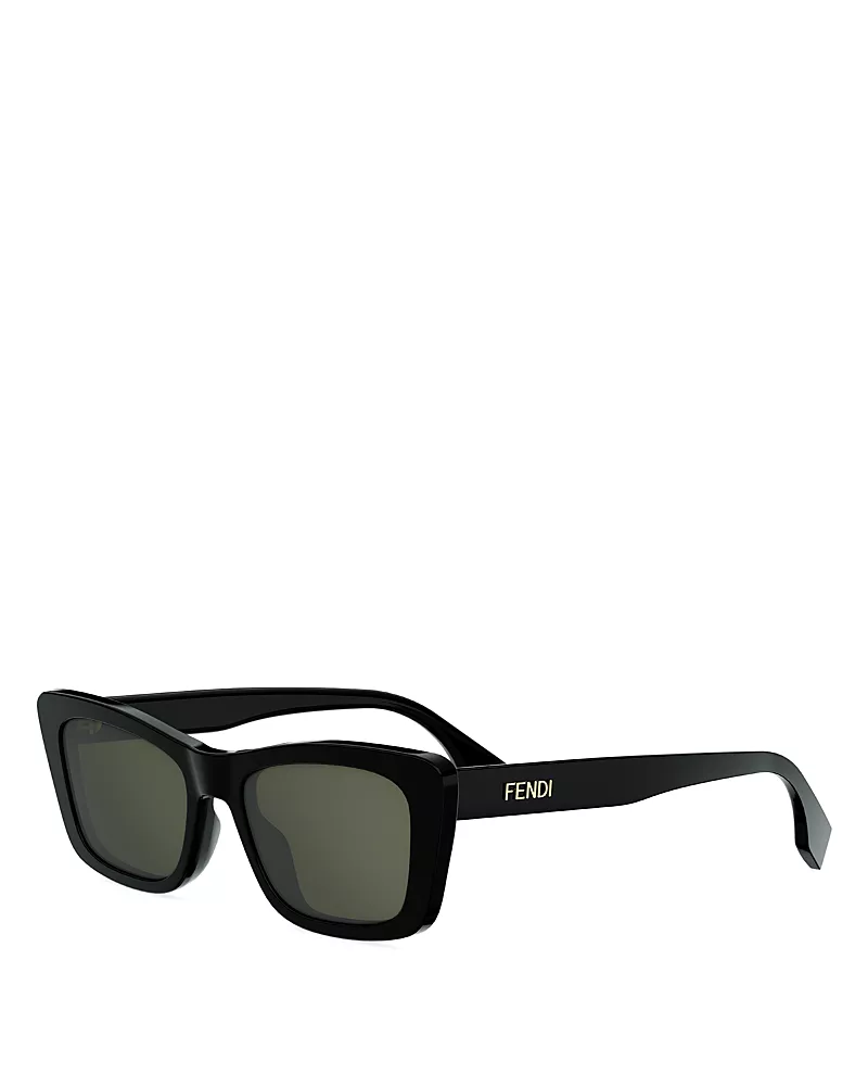 Fendi Lettering Geometric Sunglasses, 53mm
