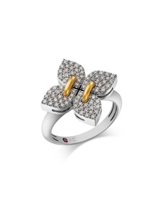 18K Yellow & White Gold Love in Verona Diamond Filo Ring