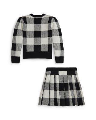 Girls&#39; Buffalo Check Wool Cardigan &amp; Skirt Set - Little Kid