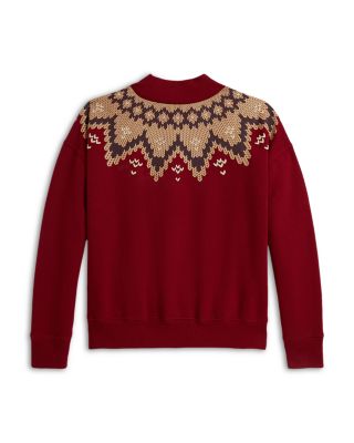 Girls&#39; Fair Isle Fleece Boxy Sweatshirt - Big Kid