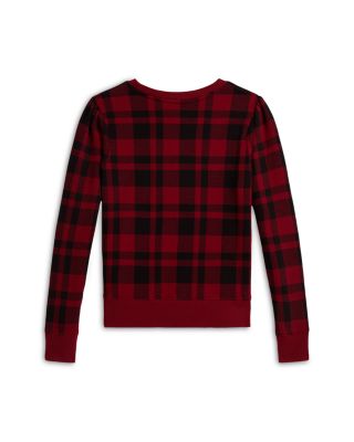 Girls' Plaid Polo Bear Fleece Sweatshirt - Little Kid