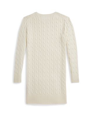 Girls' Cable Knit Cotton Sweater Dress - Big Kid