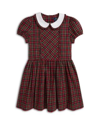 Girls' Plaid Ruffled Cotton Poplin Dress - Big Kid