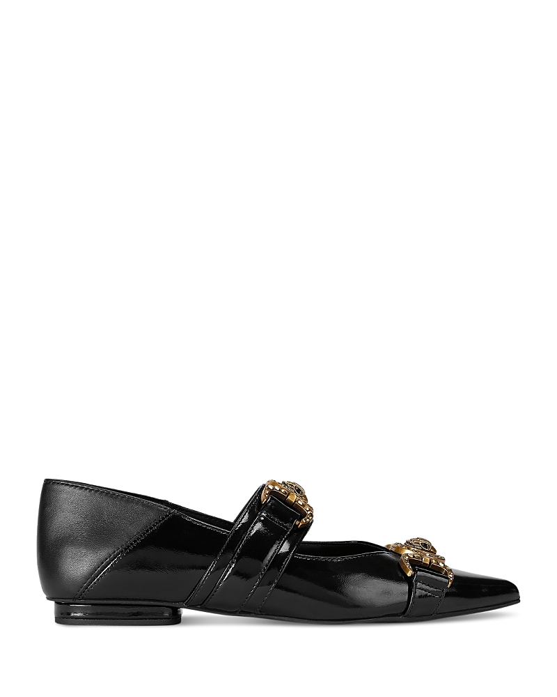 Kurt Geiger London Mansion Pointed Toe Mary Jane Flat In Black
