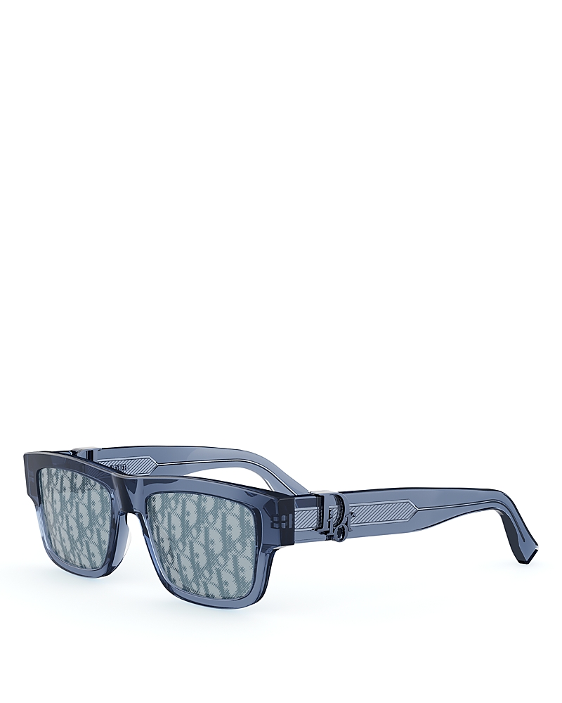 Dior Oblique Rectangle Sunglasses, 52mm In Blue