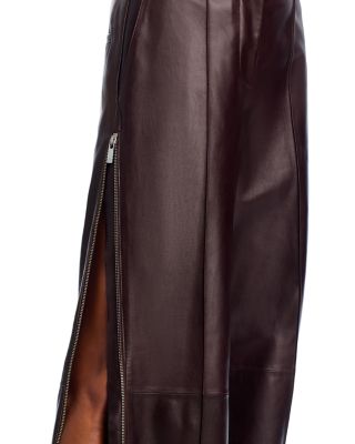 Leather Side Zipper Pants