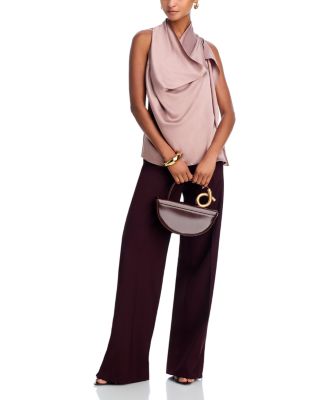 Silk Draped Cowlneck Top