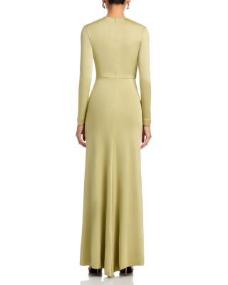 Long Sleeve V Neck Gown
