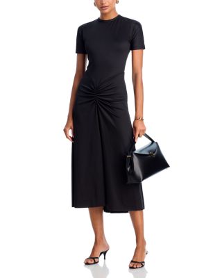 Gathered Waist Midi T-Shirt Dress