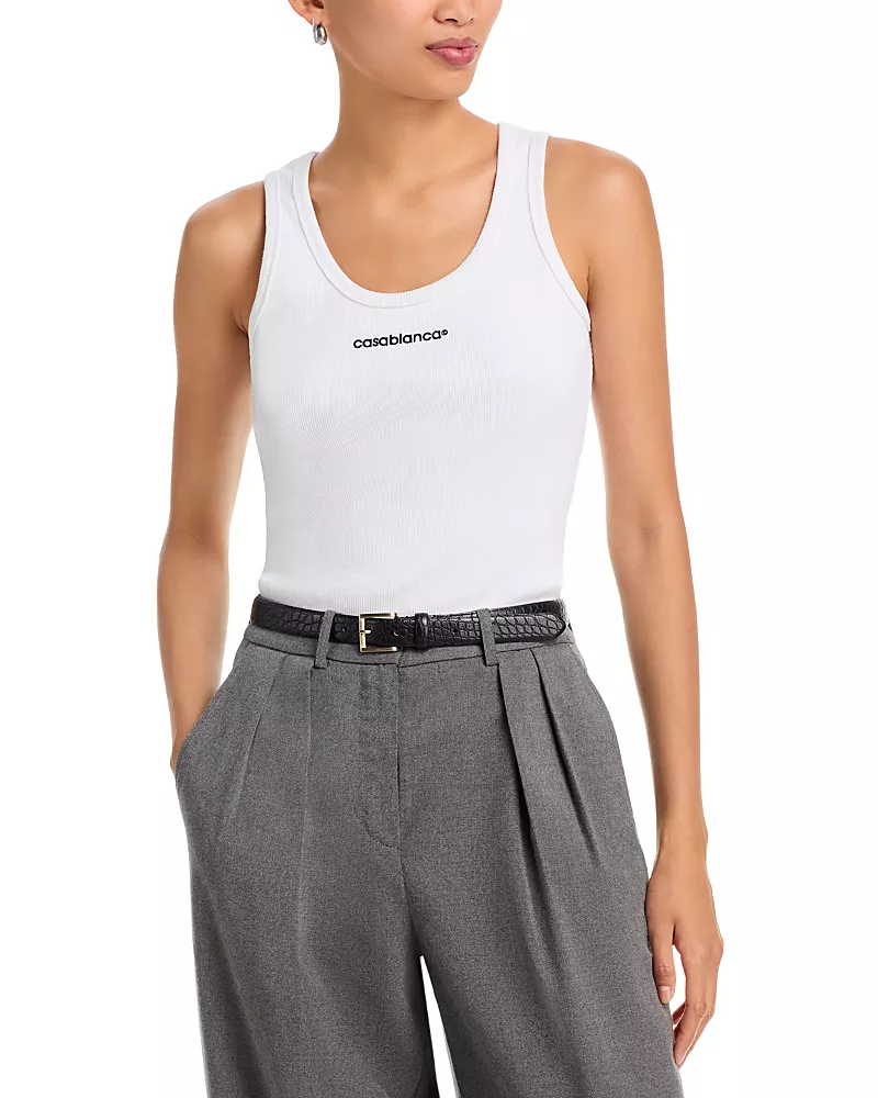 Casablanca Ribbed Tank Top