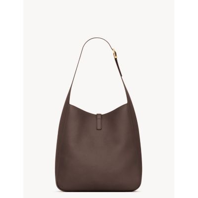 Le 5 A 7 Supple Large Shoulder Hobo Bag In Grained Leather