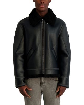 Sherpa Fleece Lined Faux Leather Jacket