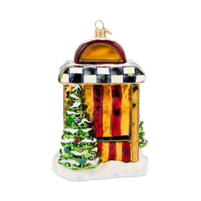 Santa's Toy Store Glass Ornament
