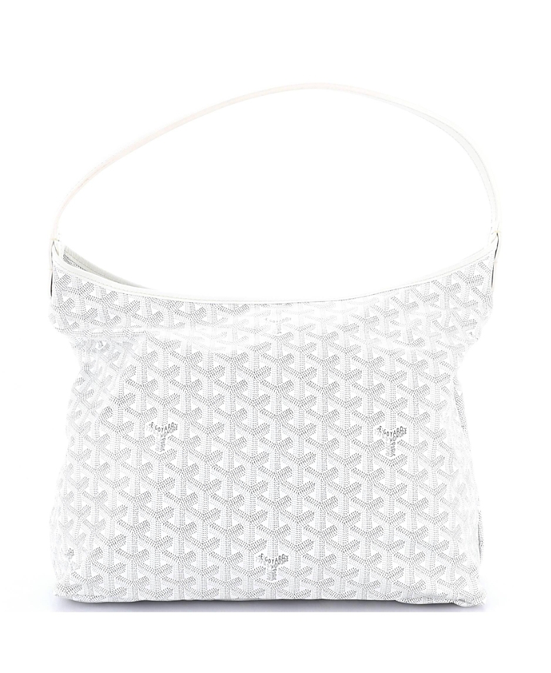 Pre-owned Pre-owned Goyard Goyard Boheme Hobo Coated Canvas In White