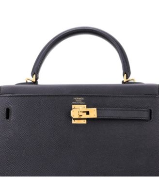  Kelly 25 Handbag Black Epsom with Gold Hardware