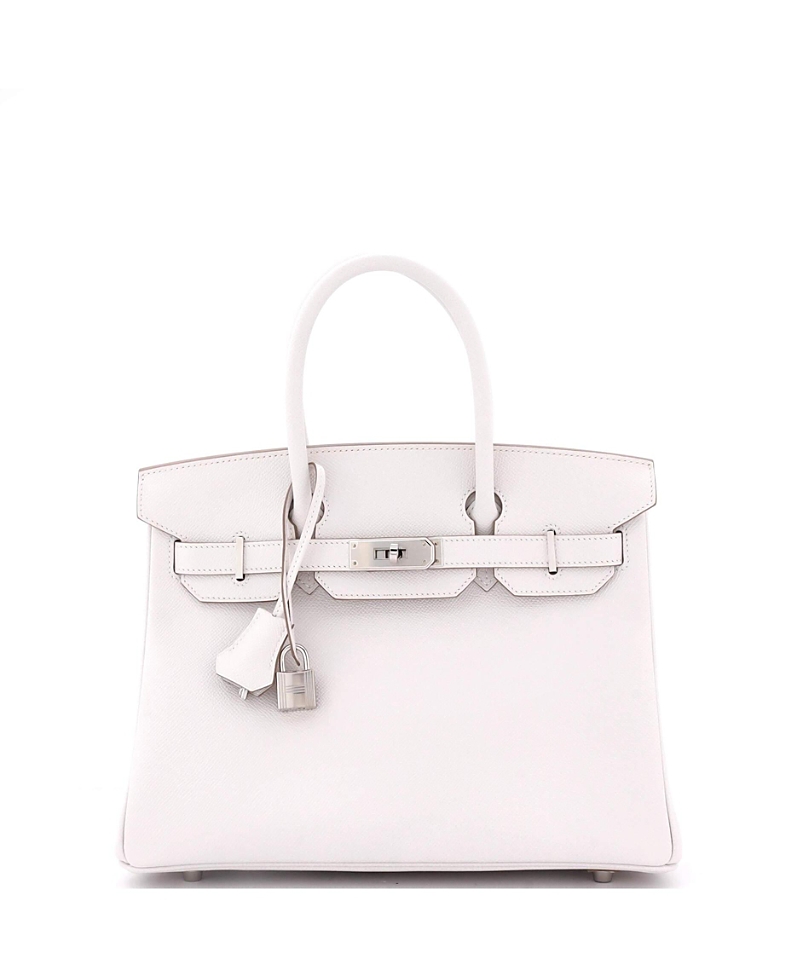 Pre-owned Pre-owned Hermes Hermes Birkin 30 Handbag Light Epsom With Palladium Hardware In Gray