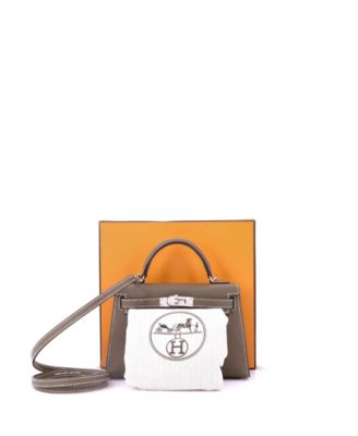  Kelly 20 Handbag Grey Epsom with Palladium Hardware
