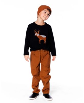 Boys' Twill Jogger Pants with Patch Pockets - Little Kid