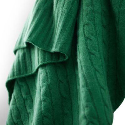 Cable Cashmere Throw Blanket