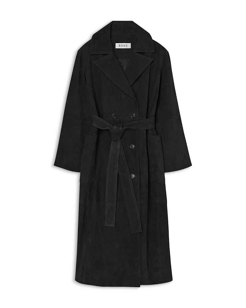 Rohe Suede Belter Wrap Coat In Black