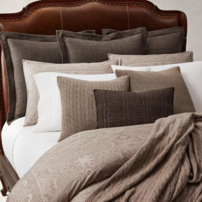 Cable-Knit Cashmere Throw Pillow, 18" x 18"