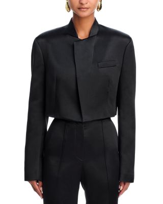 Cropped Satin Blazer