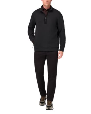 Mock Neck Sweatshirt in Cotton Blend Scuba