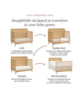 Palma 4-in-1 Convertible Crib with Toddler Bed Conversion Kit