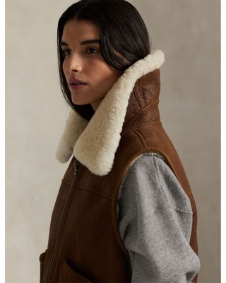 Shearling Full Zip Vest