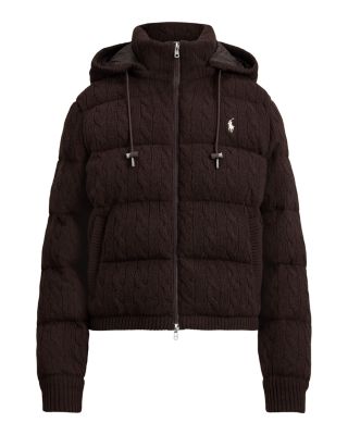 Cable Knit Wool Cashmere Quilted Jacket