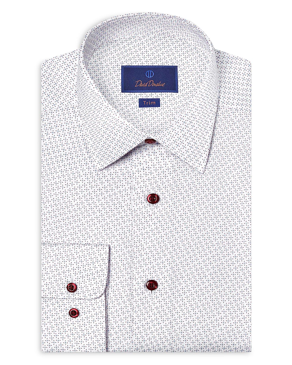 David Donahue Slim Fit Printed Dress Shirt