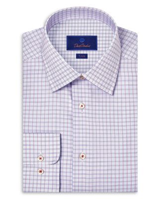 Trim Fit Printed Twill Dress Shirt