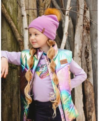 Girls' Quilted Mid-Season Sleeveless Vest Metallic - Big Kid