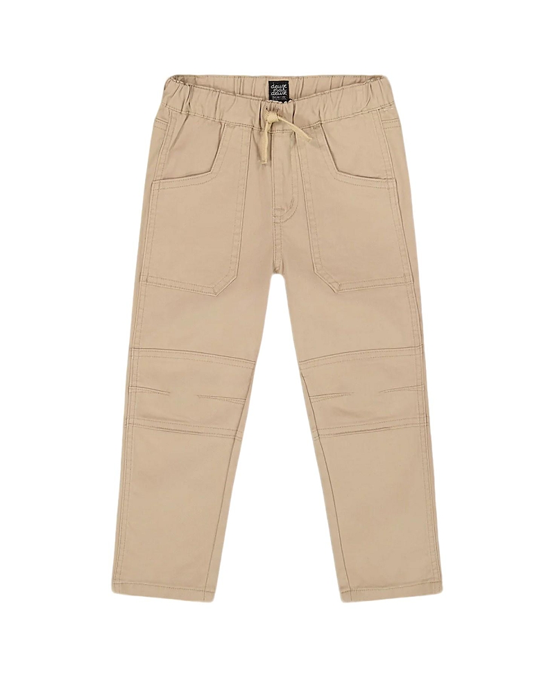 Deux Par Deux Boys' Twill Jogger Pants With Patch Pockets - Baby In Brown