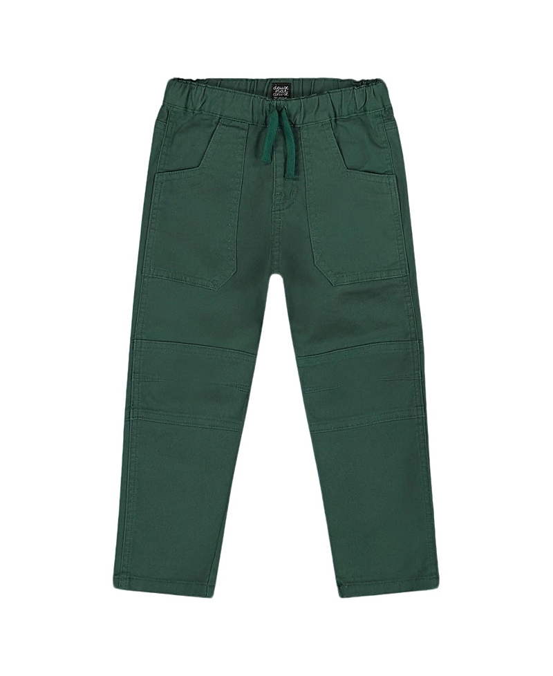 Deux Par Deux Boys' Twill Jogger Pants With Patch Pockets - Baby In Green