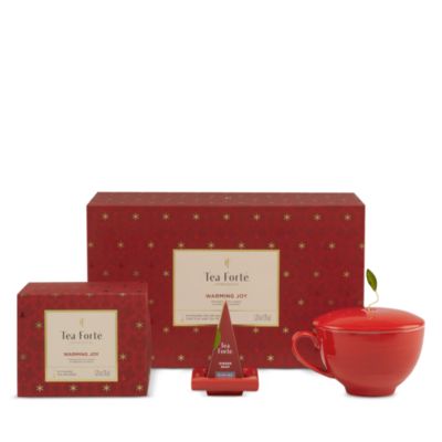 Warming Joy Gift Set, Caf&eacute; Cup, Tea Tray and Petite Presentation Box of 10 Pyramid Infusers