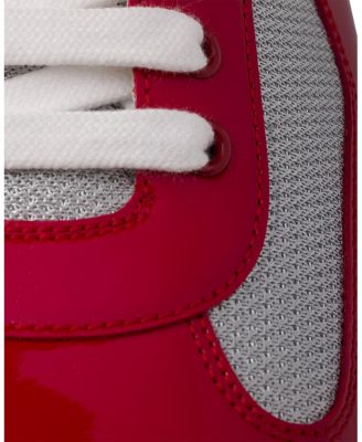 Men's Patent Leather and Technical Fabric America's Cup Sneakers in Red