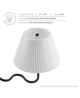 Wave Squiggle 4-Arm Pendant Light