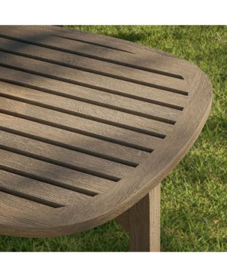 Saratoga Square Outdoor Patio Teak Wood Side Table
