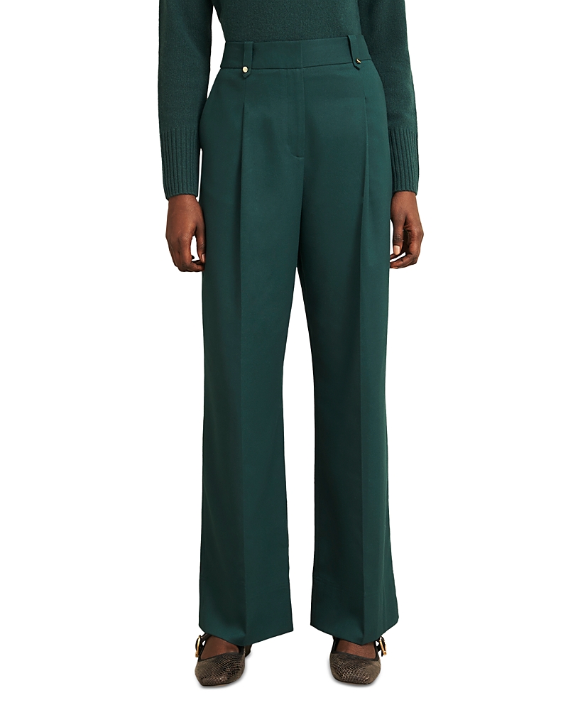 Hobbs London Lucile Wide Leg Pants In Green