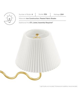 Wave Squiggle 4-Arm Pendant Light