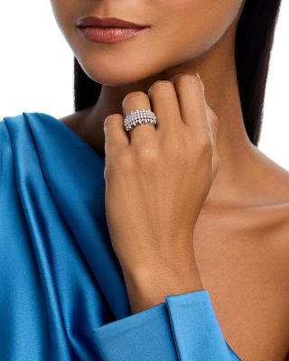 Diamond Multirow Statement Band in 14K White Gold 1.0 tcw