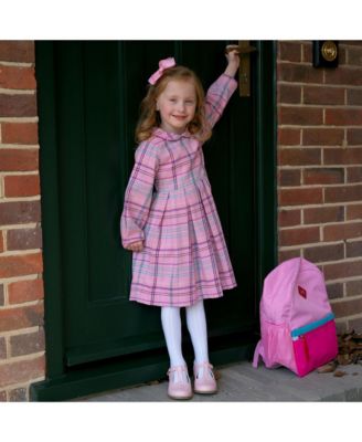 Girls' Pink Check Pleated Dress - Little Kid, Big Kid